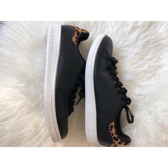 stan smith black leopard